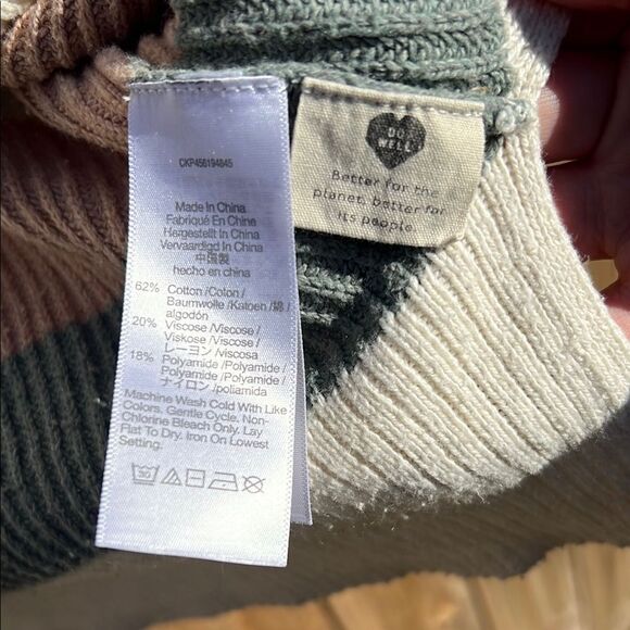 Madewell Women’s Long Sleeve Stripped Cream Grey Pink Sweater Pocket XS Fall - Picture 7 of 13